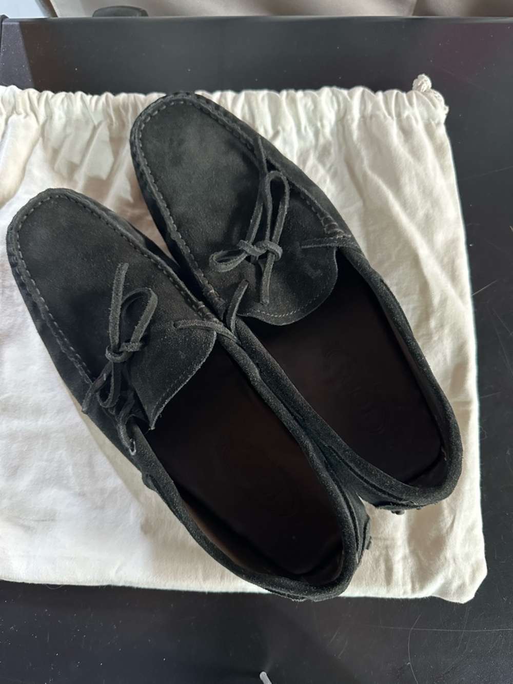 Tod’s Men's Black Suede Moccasin Driving Loafers sz 10